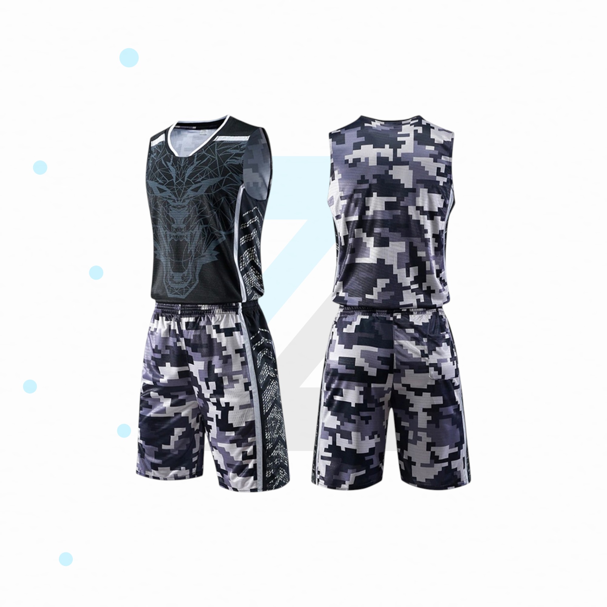 Pro Edge Basketball Uniform | Elite Court Jersey & Performance Shorts | Advanced Mesh angle 3